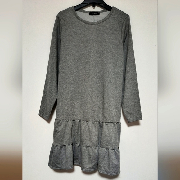 New Gray Ruffle Dress / Size 2X - Picture 1 of 6